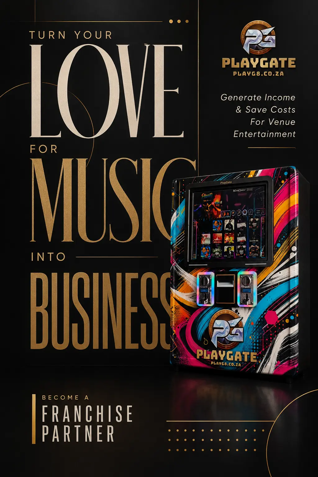 PlayGate Turn Your Love for Music into Business franchise poster